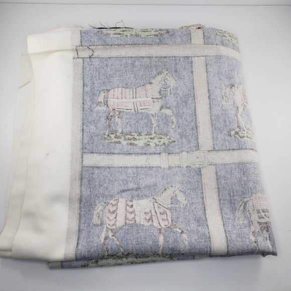 Vintage 5th Avenue Designs Horse Fabric Dupont Teflon Preshrunk 1984 - Picture 6 of 11